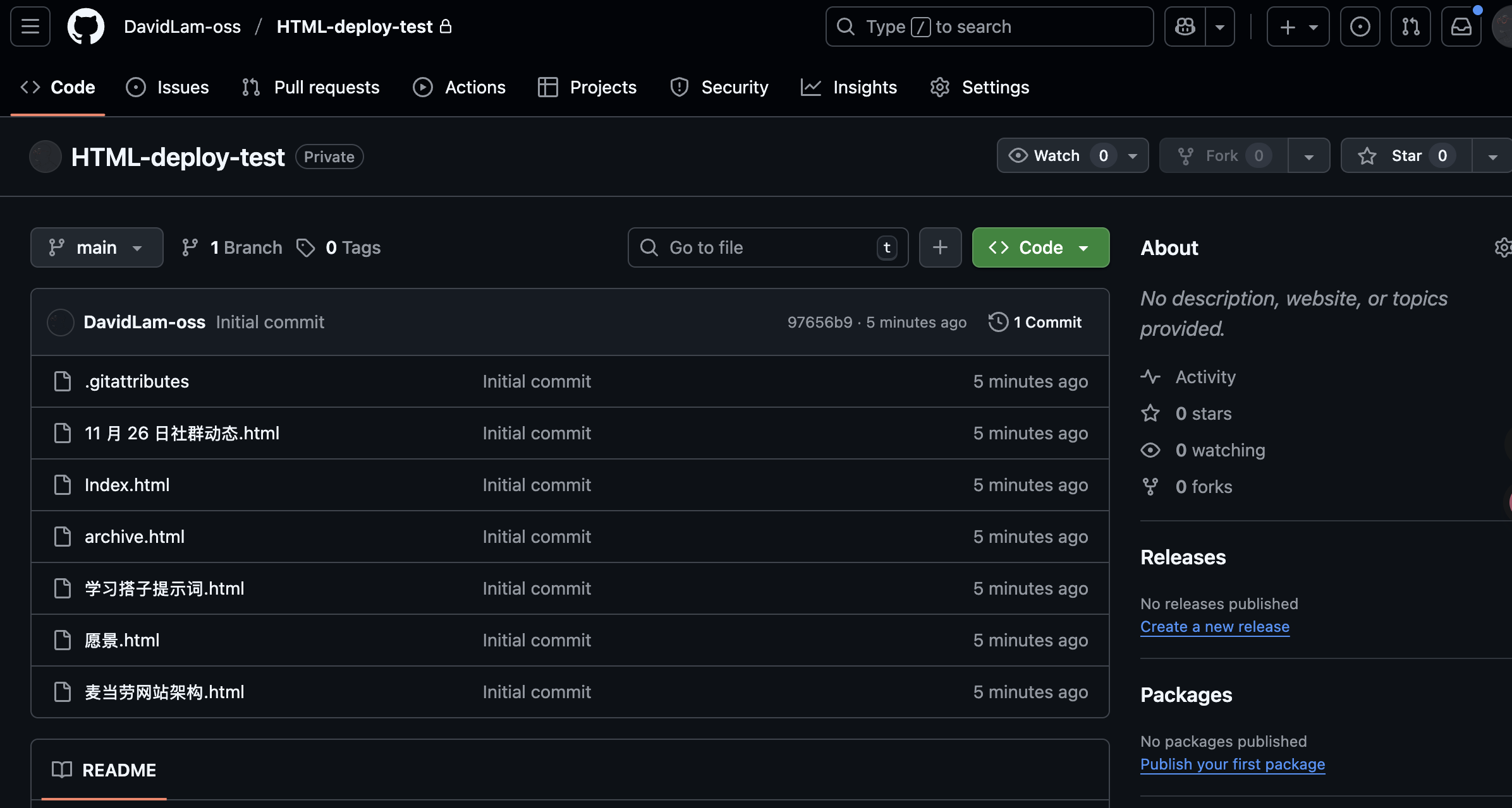 Github 远程仓库效果
