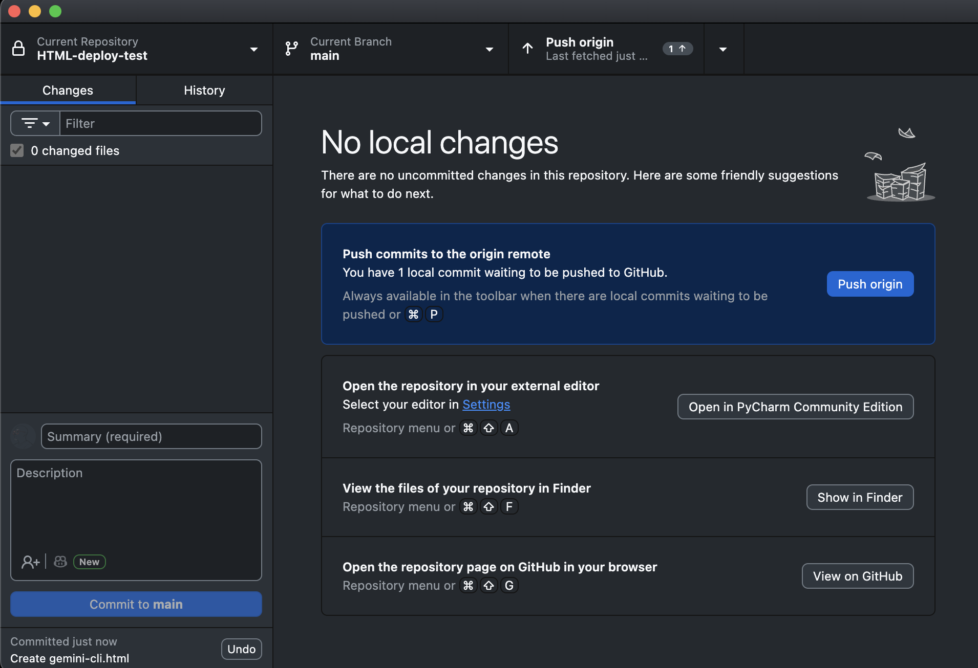 GitHub Desktop 推送示意图