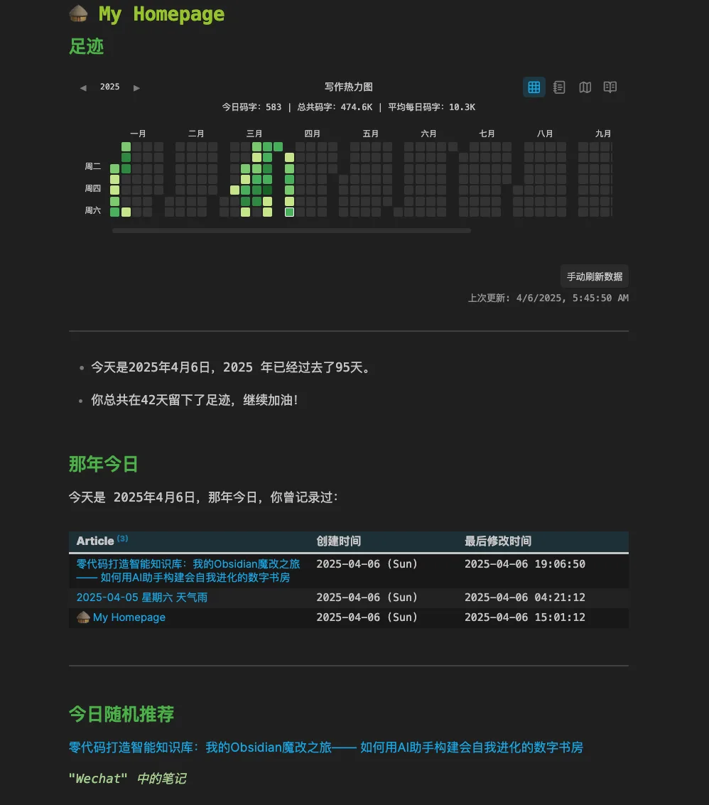 零代码我的 hompage：我的Obsidian魔改之旅—— 如何用AI助手构建会自我进化的数字主页 - 配图 1