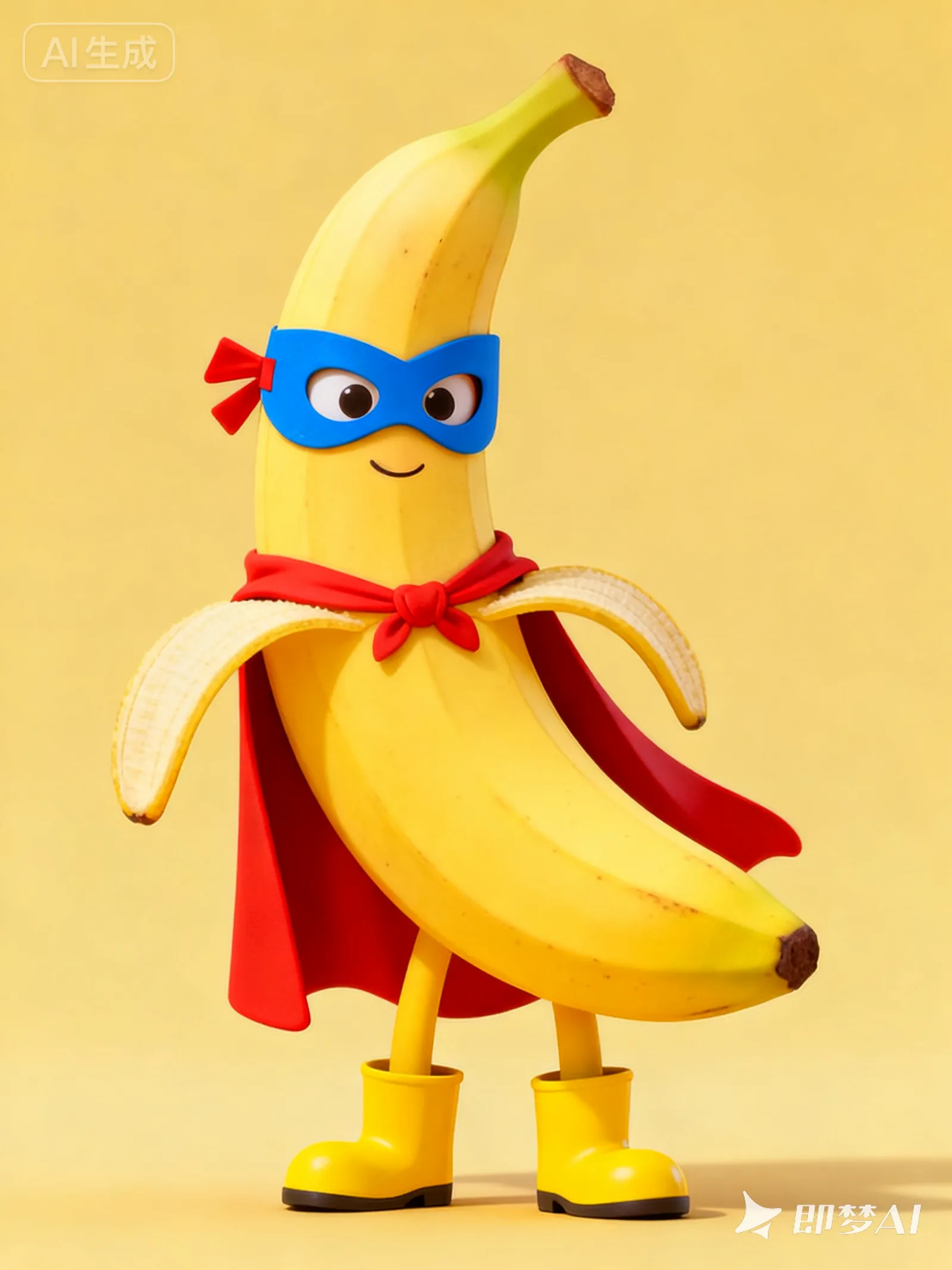 jimeng-2025-10-10-3579-Generate an image of a banana wearing a ....png