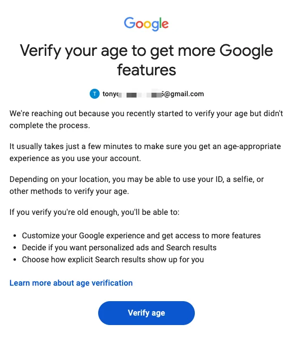 Google 刚说我年龄验证通过，转手就要封禁我的账号？ - 截图 2
