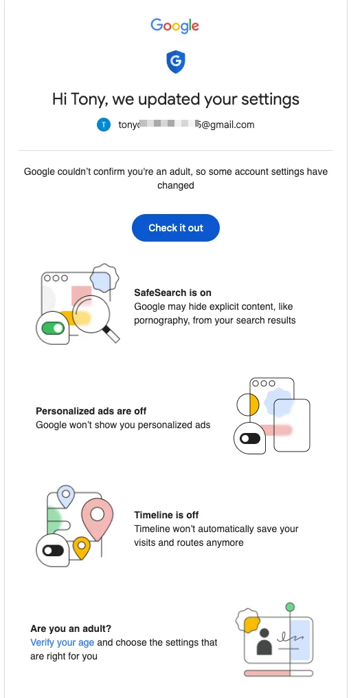 Google 刚说我年龄验证通过，转手就要封禁我的账号？ - 截图 1