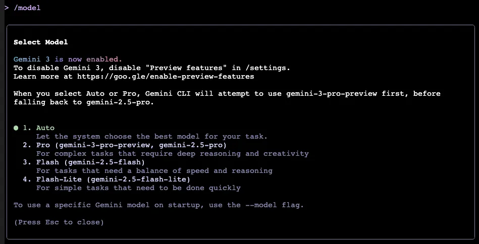 如何在 Gemini CLI 用上 Gemini 3 pro - 配图 4