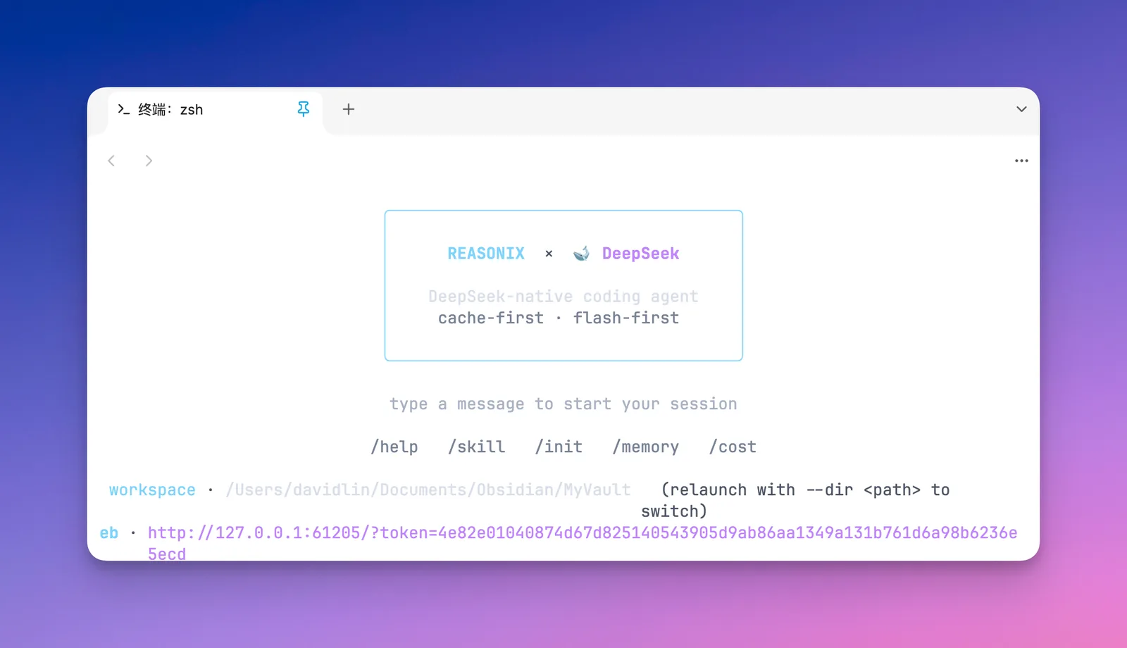 Reasonix CLI 终端界面