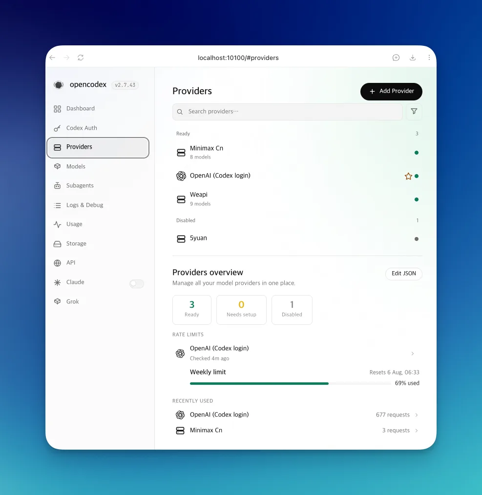 OpenCodexDashboard添加供应商