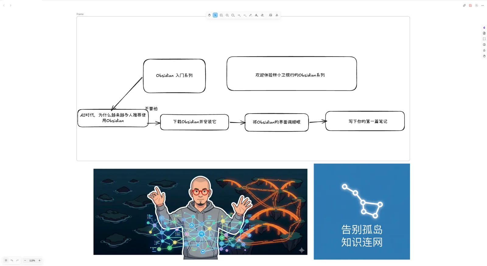 Obsidian 入门 13：别只会在笔记里写字，去无限的画布上“拼”笔记 - 截图 3