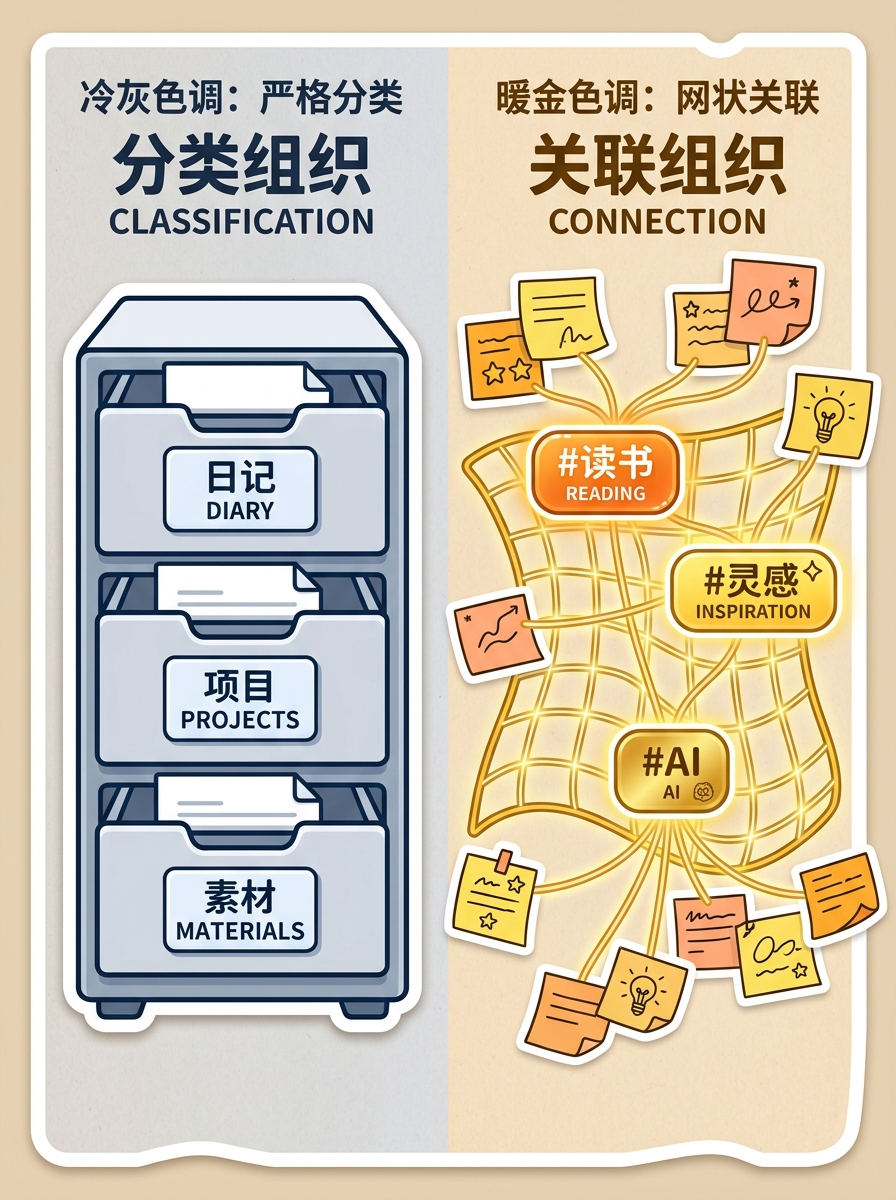 文件夹 vs 标签对比