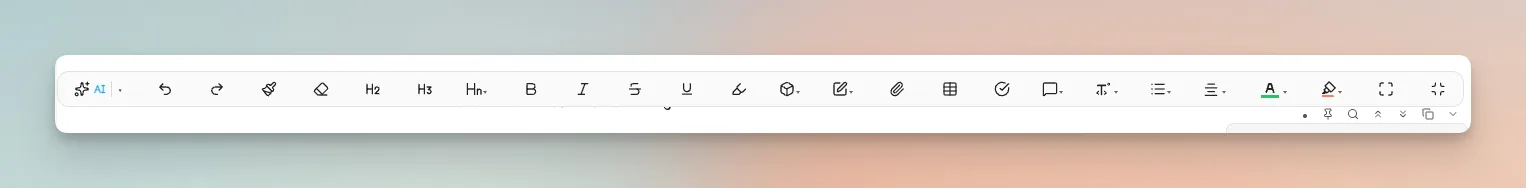 Editing Toolbar 顶部固定菜单栏界面外观