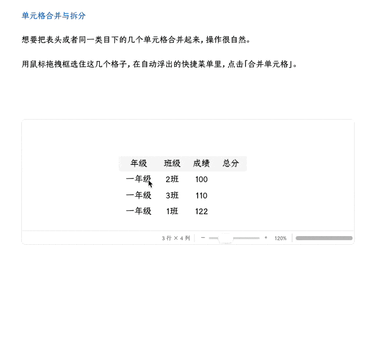 单元格合并与拆分